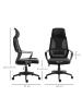 Vinsetto Bürostuhl-64L x 55B x 116-126H cm-Schwarz