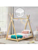 en.casa Kinderbett Vimpeli mit Matratze in Beige (B)80cm (L)160cm