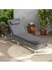 COSTWAY Sonnenliege Rattan mit Auflage in Grau