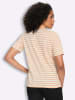 Sieh an! Poloshirt in apricot-weiß-geringelt