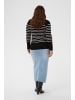 KAFFE curve Strickpullover KClizzy Regular fit in Black w. Chalk Stripe