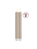STAR Trading LED Stabkerze Flamme Stripe 2er-Set aus Wachs, braun in Braun