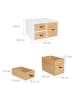 relaxdays Schubladenbox in Weiß/Natur - (B)25 x (H)15 x (T)20 cm