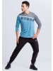 erima 5-C Longsleeve in oriental blue melange/grau melange/weiss