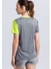 erima 5-C T-Shirt in grau melange/lime pop/schwarz