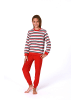NORMANN Frottee Pyjama Schlafanzug Bündchen - 82561 in rot