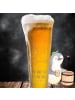 Mr. & Mrs. Panda Bier Glas Sternzeichen Löwe mit Spruch in Transparent