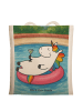 Mr. & Mrs. Panda Tasche Einhorn Blümchentail Design ohne Spruch in Weiß