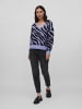 Vila Kuscheliger Strickpullover Jacquard Zebra Animal Muster VIRIL FEAMI in Lila