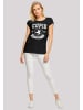 F4NT4STIC Extended Shoulder T-Shirt Cupid University Valentinstag in schwarz