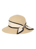 Yuhu Damen Sonnenhut Sommerhut breitkrempig mit Zierband Schleife in Beige