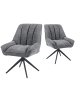 DUBI Möbel 2er-Set: Drehstuhl Mika-Zoe in Grau - (B)60 x (H)88 x  (T)68 cm