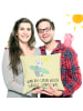 Mr. & Mrs. Panda Kissen Sommer Wellen Surf mit Spruch in Gelb Pastell