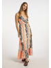 IZIA Damen Maxikleid Mit Schlangenprint in Orange Mehrfarbig