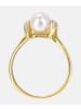 Diamant L'éternel Ring aus 375 Gelbgold mit 0.01 Karat Diamant mit Perle