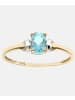Diamant L'éternel Ring aus 375 Gelbgold mit Zirkonia mit Aquamarin