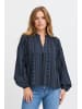 Pulz Kurzarm-Bluse PZTIONA Loose fit in Dark Sapphire Strip