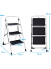 COSTWAY 3-Stufen Klappleiter in Weiß