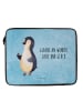 Mr. & Mrs. Panda Notebook Tasche Pinguin Marienkäfer mit Spruch in Eisblau