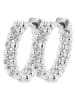 Adeliás Damen Ohrringe – Creole aus 925 Silber mit Zirkonia in silber