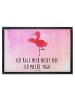 Mr. & Mrs. Panda Schmutzmatte Flamingo Yoga mit Spruch in Aquarell Pink