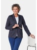 GOLDNER Kurzgröße:  Damenblazer mit Reverskragen und Paspeltaschen in marine