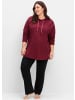 sheego Kapuzensweatshirt in weinrot