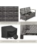 tectake Polyrattanbank 2-Sitzer wetterfest mit Stauraum und Schutzabdeckung