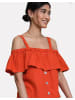 Threadbare Top THB Aspen Linen Bardot Top in Orange