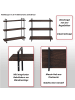 MCW Wandregal mit 3 Regalböden K78, Natur, Metall schwarz
