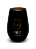 Mr. & Mrs. Panda Kerzenglas Bär Party mit Spruch in Schwarz