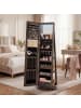 SONGMICS Schmuckschrank in Aschbraun-Schwarz - (B)54.5 x (H)162 x (T)54.5 cm