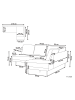 Beliani Ecksofa BREDA in Rosa/Schwarz - (W) 210 x (H) 75 x (L) 200 cm