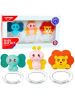 LEAN TOYS 3er-Set Babyrassel-Beißringe Tiere