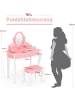 COSTWAY Schminktisch mit Hocker in Rosa