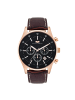 Rhodenwald & Söhne Herren Chronograph roségold Echtleder dunkelbraun in dunkelbraun