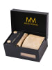 Massi Morino  Krawatten-Set in Champagner Quadrat