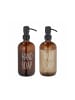 relaxdays 2 x Glas Seifenspender in Braun - 500 ml