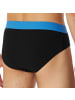 Schiesser Slip 3er Pack in Schwarz/Blau/Türkis