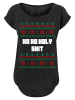 F4NT4STIC Long Cut T-Shirt Ho Ho Holy in schwarz