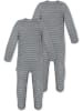 Normani Outdoor Sports 2x Baby Merino Strampler Levin in Grau gestreift