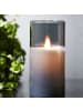 STAR Trading LED Windlicht ,M-Twinkle' mit Flackereffekt, Batterie, Timer, grau, H