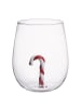 Butlers Trinkglas MERRY & JOY Candy Cane in Durchsichtig
