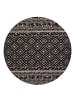 Kayoom Kurzflor Teppich Sunny 110 in schwarz - rund