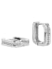 Adeliás Damen Ohrringe – Klappcreole aus 925 Silber mit Zirkonia in silber