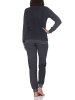 NORMANN Frottee Schlafanzug langarm Bündchen Sterne in anthrazit