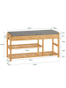 SoBuy Schuhbank mit Sitzkissen in Natur - (B)90 x (H)45 x (T)30 cm