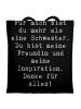 Mr. & Mrs. Panda Uni Tasche Spruch Meine Schwester mit Spruch in Schwarz