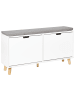 Beliani Schuhschrank MINERAL in Weiß/Grau/Braun - (W) 98 x (H) 52 x (L) 25 cm