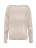 ELBSAND Langarm T-Shirt Tooske in Silver Sand + Cloud White STRIPE